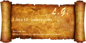 László Geminián névjegykártya